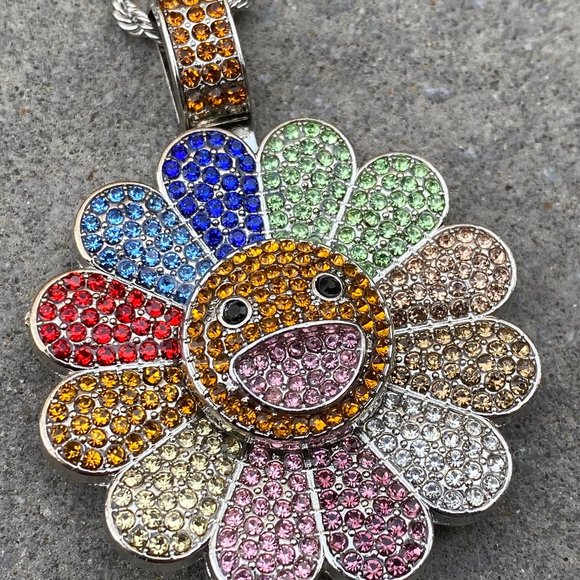 Murakami Silver Rainbow Flower Necklace - Picture 3 of 4
